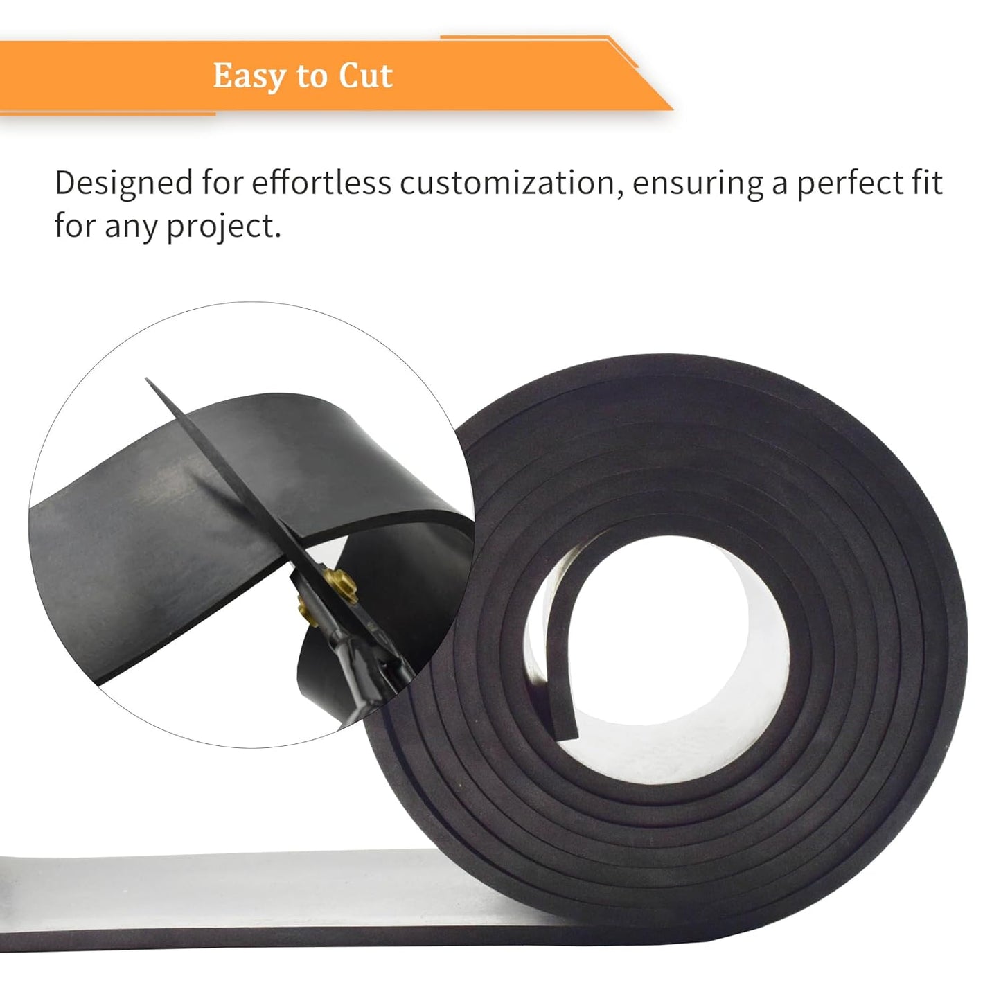 Neoprene Rubber Strips 1/2(.500)" Thick X 3" Wide X 5' Long, Solid Rubber Rolls Use for Gaskets DIY Material, Supports, Leveling, Sealing, Bumpers, Protection, Abrasion, Flooring