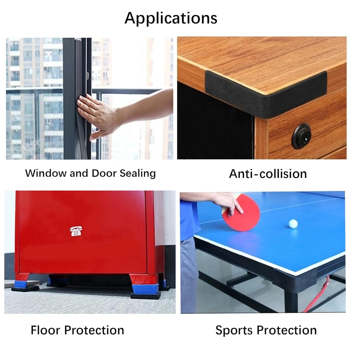 Solid Rubber Strips with Adhesive 1/8 (.125)" Thick X 1" Wide X 10'Long, Solid Rubber Sheet Rolls Self Adhesive for Anti-Slip, Anti-Vibration (1" X10'X1/8")