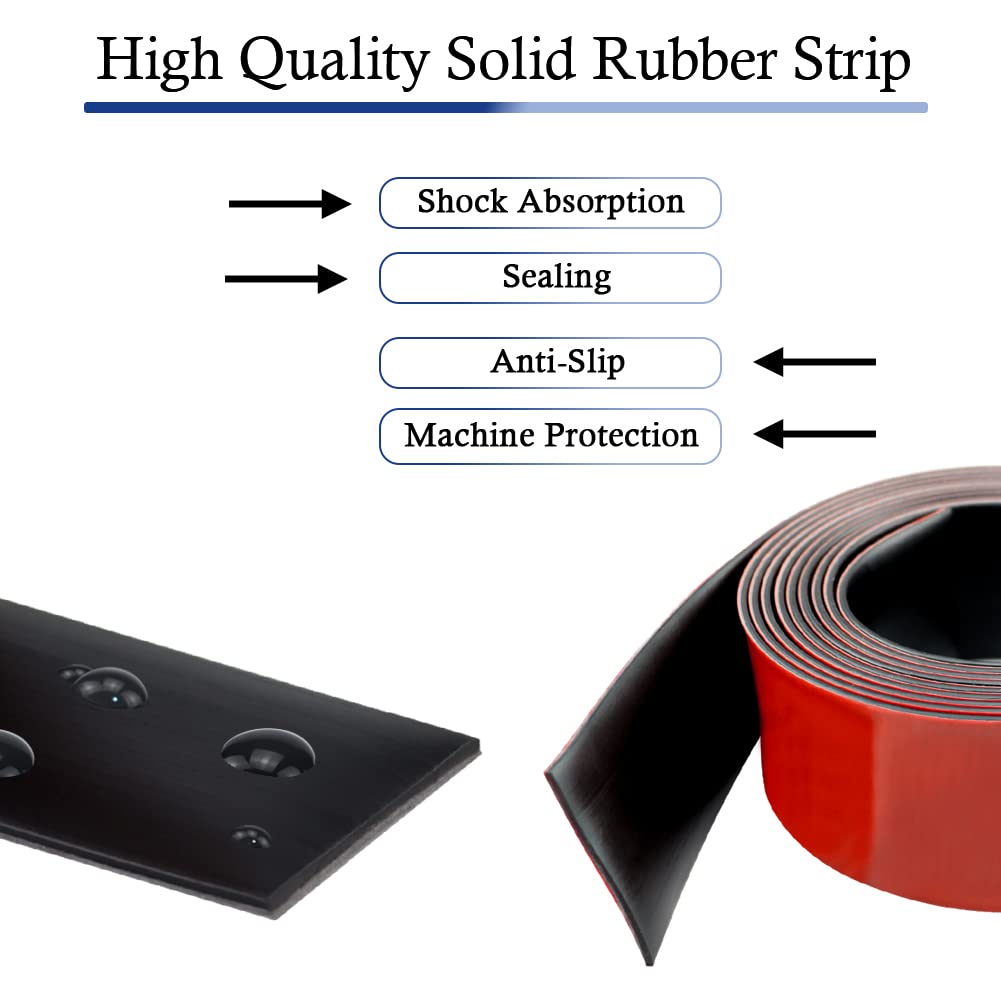 Neoprene Rubber Strips Self Adhesive Solid Rubber Sheets, Rolls & Strips for DIY Gaskets Crafts Pads Seals Warehouse Flooring Neoprene Sheet with Adhesive Backing (2" Wide x 1/8" Thick x 40' Long)