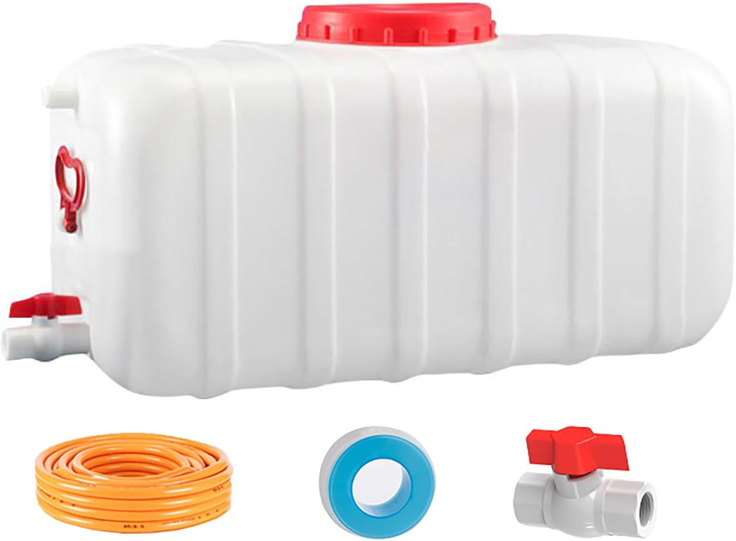 Large Capacity Water Tank with Spigot for Camping Plastic Water Storage Tank Water Container for Emergency Storage Household Outdoor Camping RV Self-Driving Tour(Size:25L/6.6gallon)