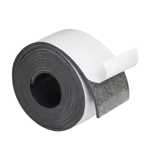 DOBTIM Adhesive Neoprene Solid Rubber Strips 1/8 (.125)" Thick X 3" Wide X 10' Long, Self Stick Neoprene Rubber Sheet Non-Slip Insulation Pads