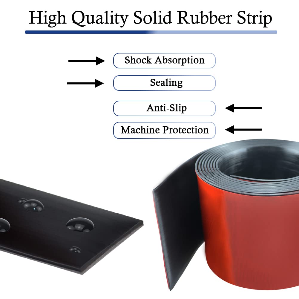 Neoprene Rubber Strips Self Adhesive Solid Rubber Sheets, Rolls & Strips for DIY Gaskets Crafts Pads Seals Warehouse Flooring Neoprene Sheet with Adhesive Backing (6" Wide x 1/8" Thick x 20' Long)