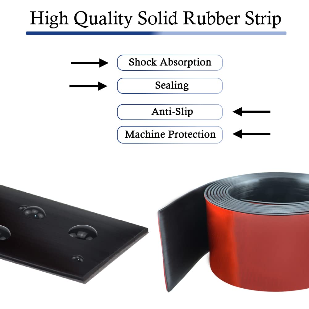 Neoprene Rubber Strips Self Adhesive Solid Rubber Sheets, Rolls & Strips for DIY Gaskets Crafts Pads Seals Warehouse Flooring Neoprene Sheet with Adhesive Backing (3" Wide x 1/8" Thick x 40' Long)