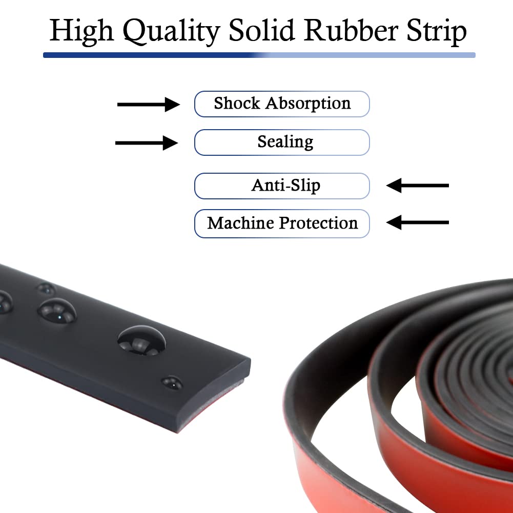 Neoprene Rubber Strips Self Adhesive Solid Rubber Sheets, Rolls & Strips for DIY Gaskets Crafts Pads Seals Warehouse Flooring Neoprene Sheet with Adhesive Backing (1" Wide x 1/16" Thick x 20' Long)