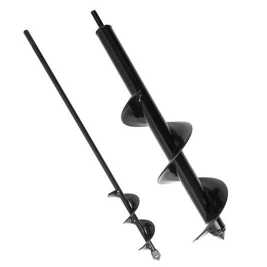 KENDO Auger Drill Bit for Planting Set of 2, Garden Ground Earth Spiral Drill Bits and Bulb Planter Tool for 3/8" Hex Drive Drill, for Post Hole Digger, Bulb Bedding Digging, Plant Rapid Planter