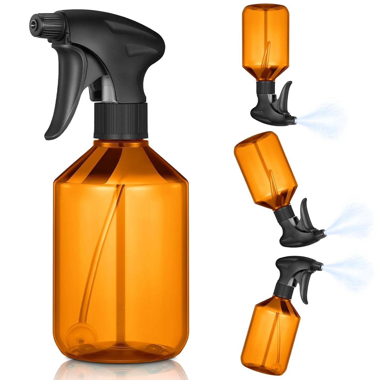 Baderke 2 PCS 360° Spray Bottle, 16 oz Upside Down Spray Bottles, Plastic Spray Bottles is Nice for Plants, Cleaning Solutions, Durable Nozzle w/Fine Mist and Stream Setting (Brown)