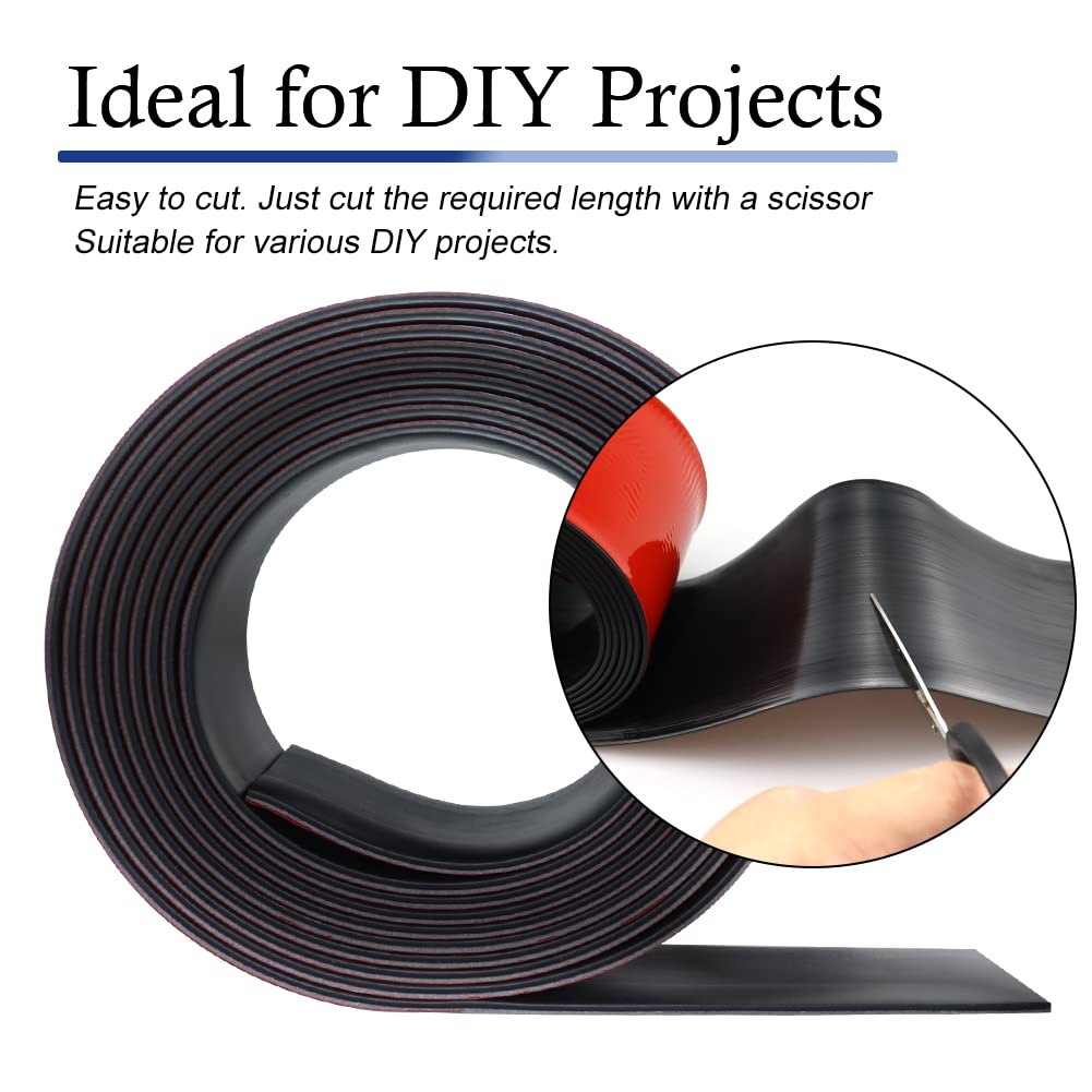 Neoprene Rubber Strips Self Adhesive Solid Rubber Sheets, Rolls & Strips for DIY Gaskets Crafts Pads Seals Warehouse Flooring Neoprene Sheet with Adhesive Backing (2" Wide x 1/16" Thick x 10' Long)