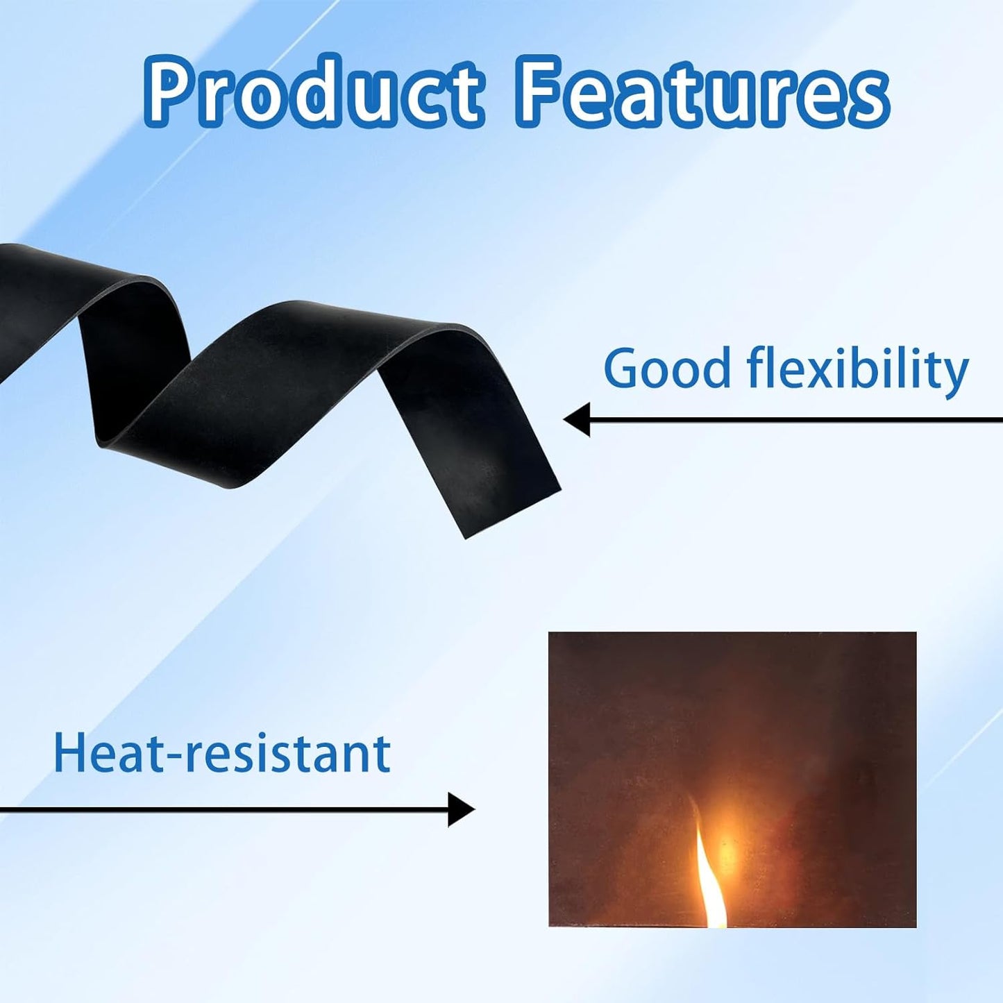 Black Solid Rubber Strip, 1/8 (.125)" Thick X 4" Wide X 10'Long, Solid Flat Rubber Roll for Anti-Slip, Anti-Vibration, DIY Gaskets, Crafts, Sealing, Supports, Protection