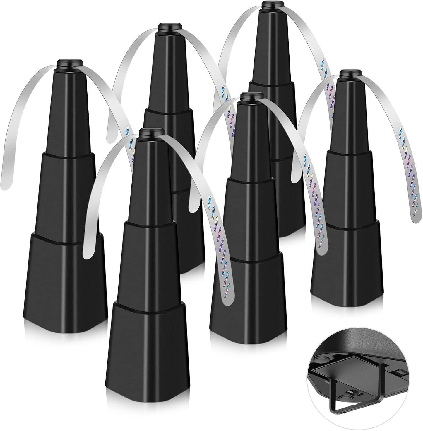 Fly Fans for Tables, Fly Repellent Fan for Indoor/Outdoor, Food Fans to Keep Flies Away for Party, BBQ, Home, Picnics, Travel, Portable and Easy Use 6 Pack (Black)