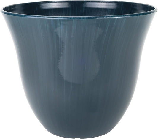 Classic Home and Garden Honeysuckle Resin Planters - Lightweight Indoor & Outdoor Plant Pots - UV-Resistant Plastic Flower Pots - Pot Planters for Flowers & Herbs (13" Ocean Blue)