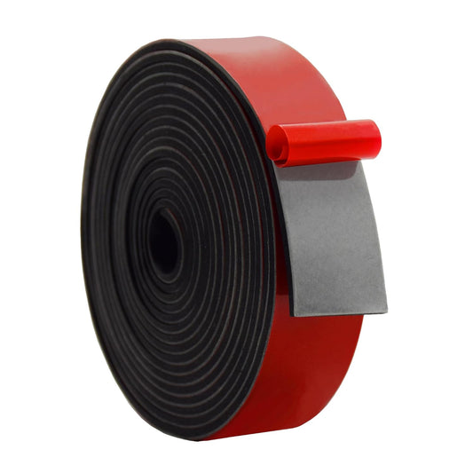 DOBTIM Solid Neoprene Rubber Strips with Adhesive Backing 1/16 (.062)" Thick x 1" Wide x 10' Long, Self Adhesive Rubber Sheets, Rolls & Strips for DIY Gaskets Crafts Pads Seals Warehouse Flooring