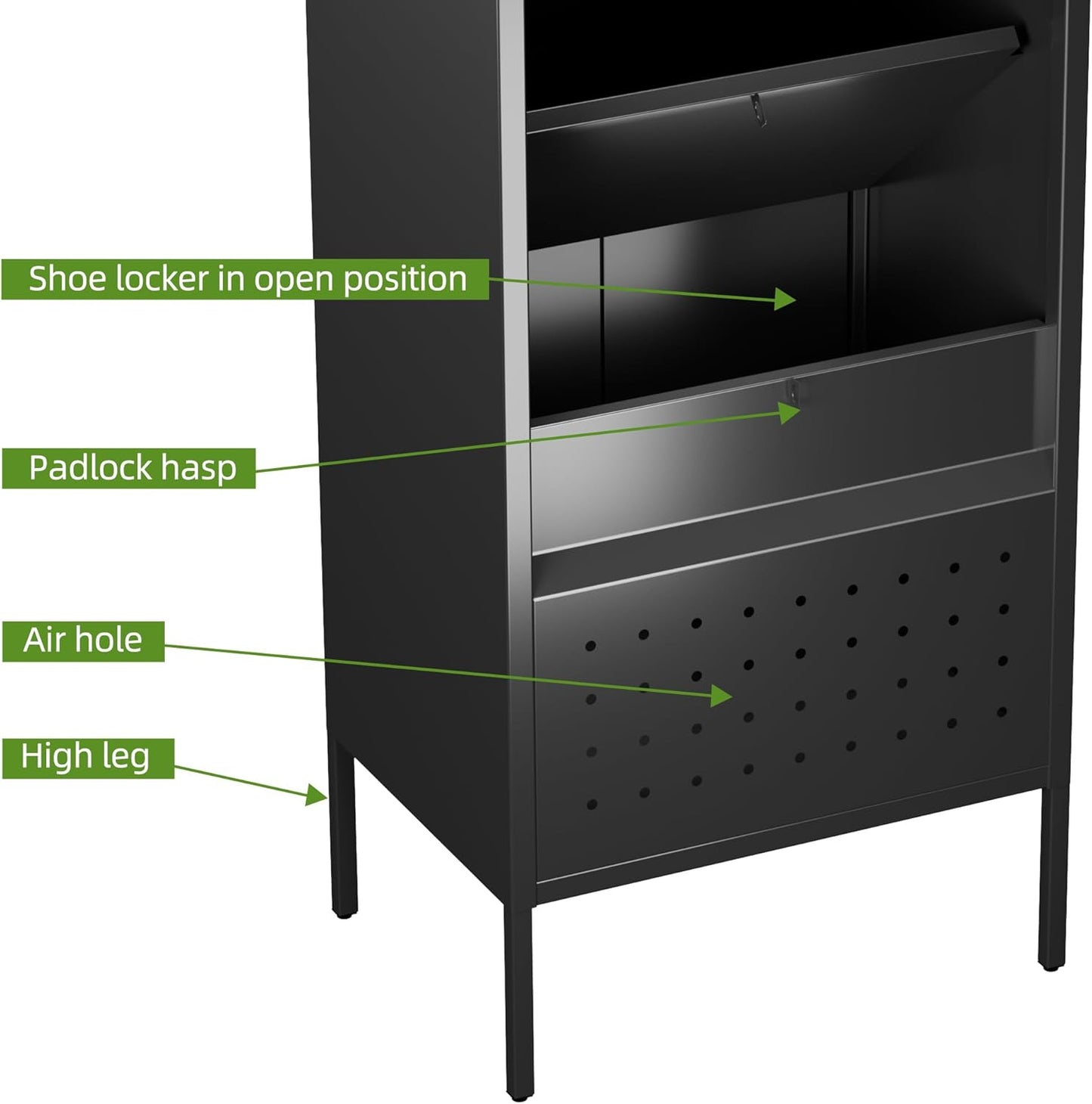 1 Door Metal Locker with Hanging Rod,Metal Storage Locker with Mesh,Suitable for Gym,Basketball Gym,Gymnasiums,Utility Room,Assembly Required,Black