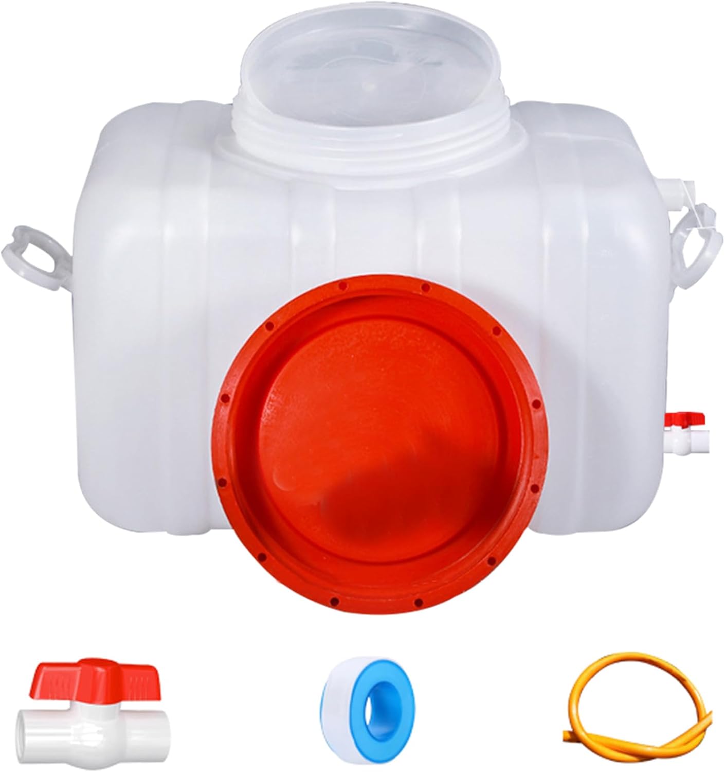 53 Gallon Water Storage Container with 3M Water Pipe, Portable Plastic Water Carrier Large Capacity Thick Water Tank for Household Outdoor Camping RV Self-Driving(Size:50L/13.2Gallon)