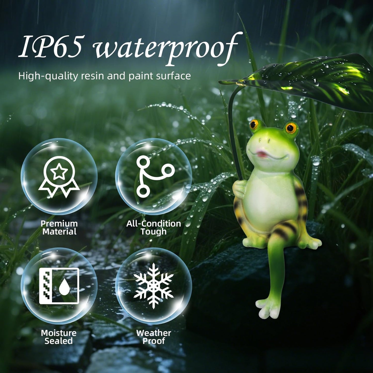 Solar Garden Statues Frog Garden Decor Figurine Lights with Umbrella for Outside,Yard Decorations Outdoor Patio Decor,Gardening Gifts for Women Mother's Day