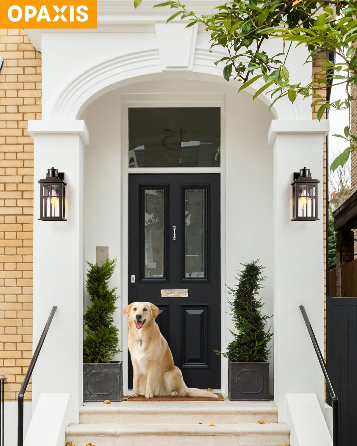 Motion Sensor Exterior Light Fixture, Bronze Dusk to Dawn Outdoor Wall Lights, Waterproof Exterior Lights for House, Porch, Doorway, Garage, 100% Aluminum