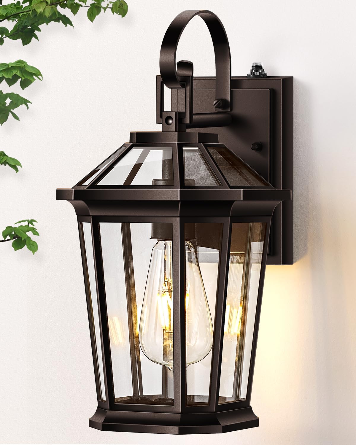 VIANIS Outdoor Wall Lights Dusk to Dawn, Oil Rubbed Bronze Exterior Lighting Fixtures for House, Waterproof ORB Porch Lights Wall Mount, Aluminum Outside Wall Sconce for Front Door, Garage