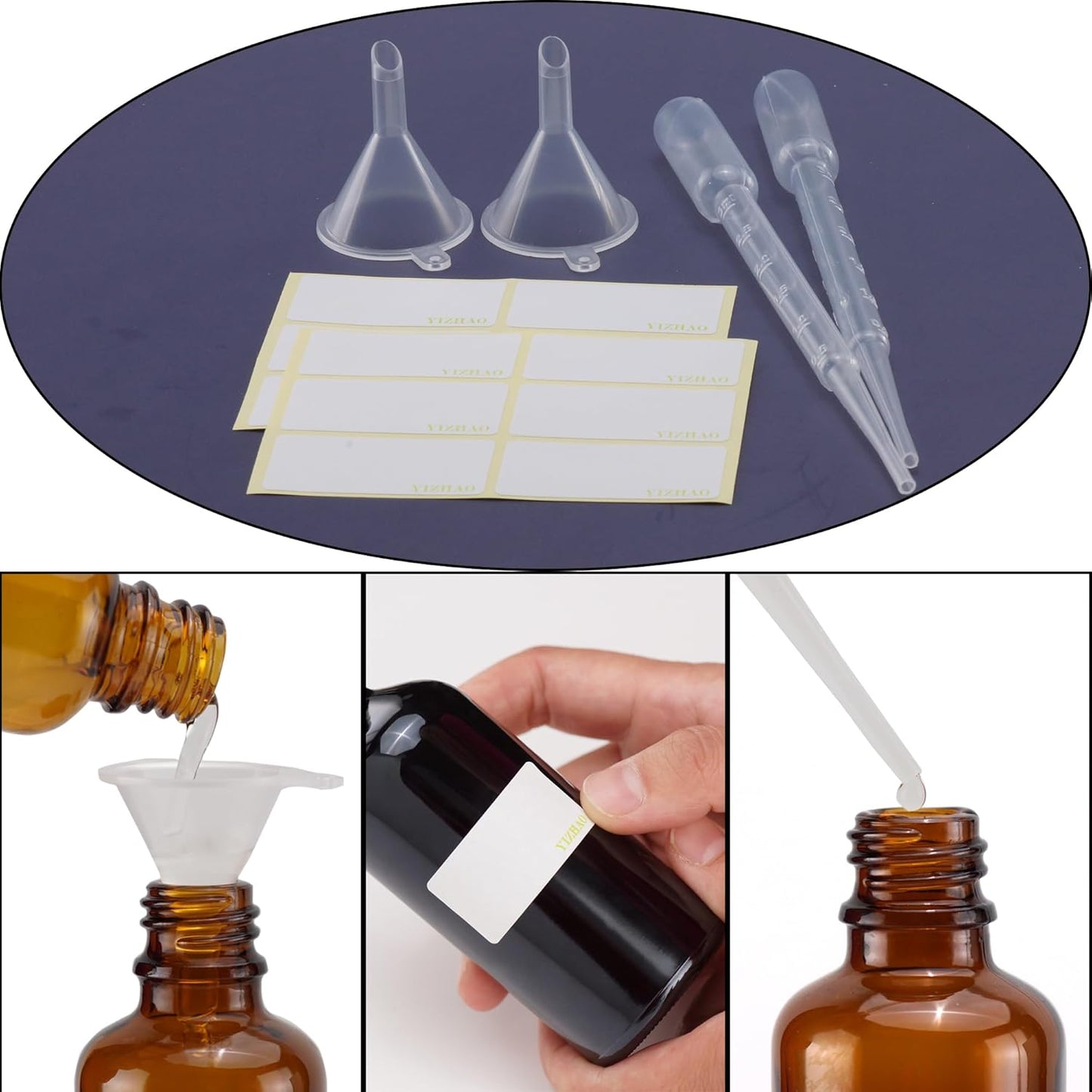 YIZHAO Clear Glass Spray Bottles 1oz, with Small Fine Mist Spray, Metal Cap, Refillable for Essential Oil,Travel,Cleaning,Perfume,Aromatherapy,Makeup – 12 Pcs