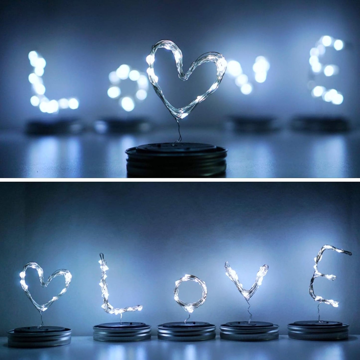 8 Pack Solar Mason Jar Lids Lights, 20 LED Waterproof Fairy Firefly String Lights with 8 Hangers (Jars Not Included), for Wedding, Outdoor, Lawn, Patio, Garden, Party, Christmas Decor (Cold White)