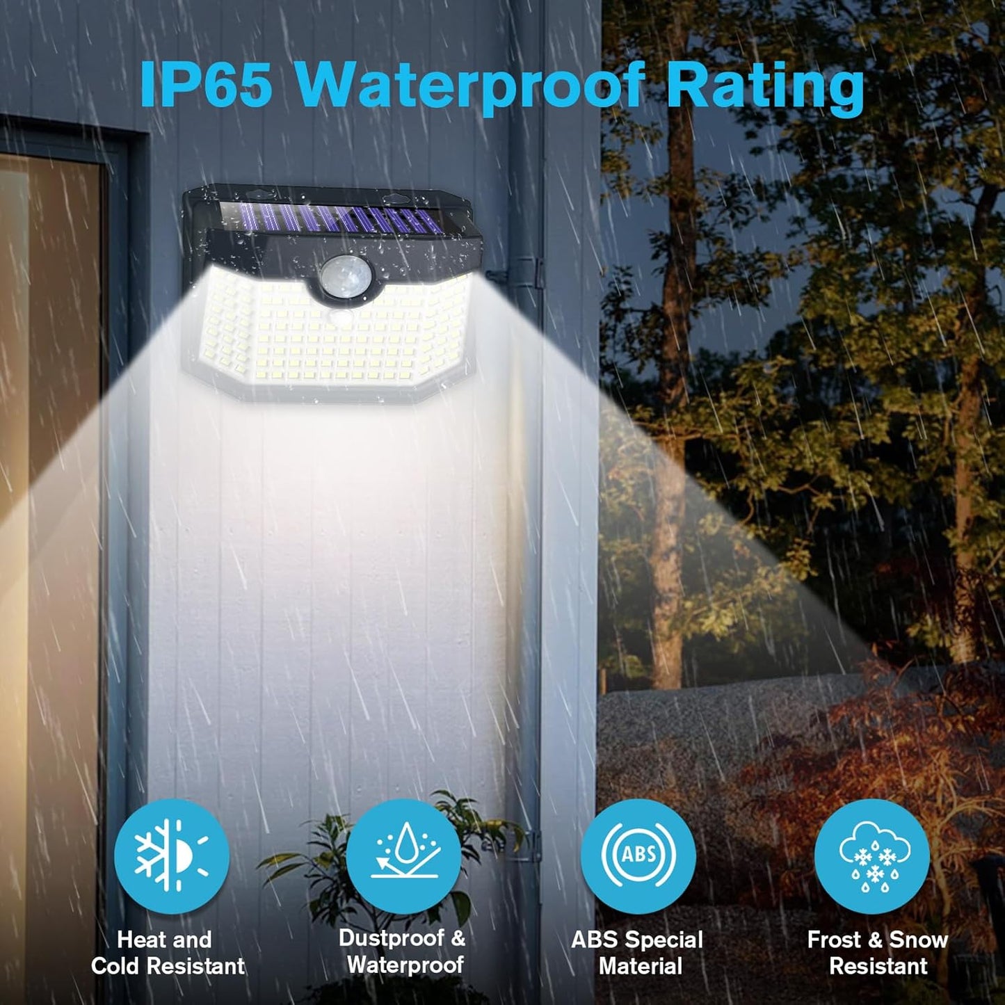 Aootek Solar Lights 4 Packs, Motion Sensor Light IP65 Waterproof with 3 Lighting Modes,Solar Lights Outdoor Waterproof for Garden Patio Garage Yard Deck