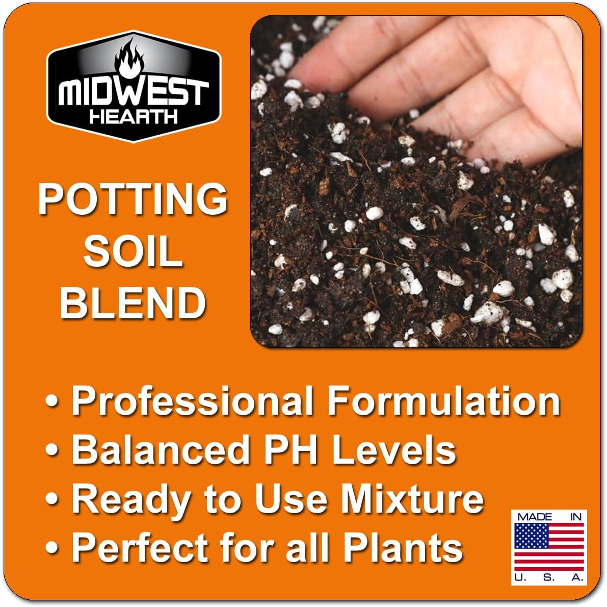 Premium Potting Soil Mix with Peat Moss, Vermiculite, Perlite (Made in USA) (8 Dry Quarts)