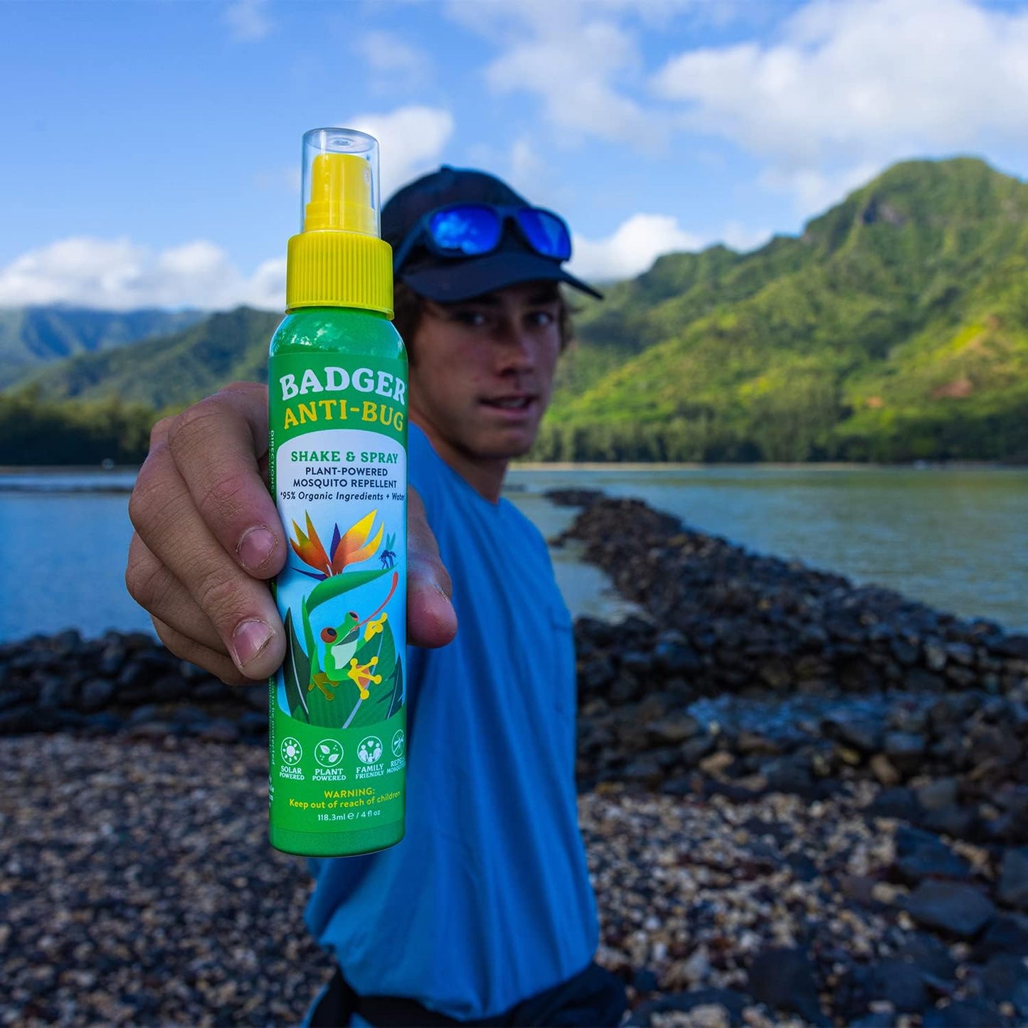 Badger Bug Spray, Family Friendly All Natural Mosquito Repellent w/Organic Essential Oils, Great Smelling Citronella Spray, Effective for 3 Hours, Combo 2-Pack 4 fl oz + 2.7 fl oz