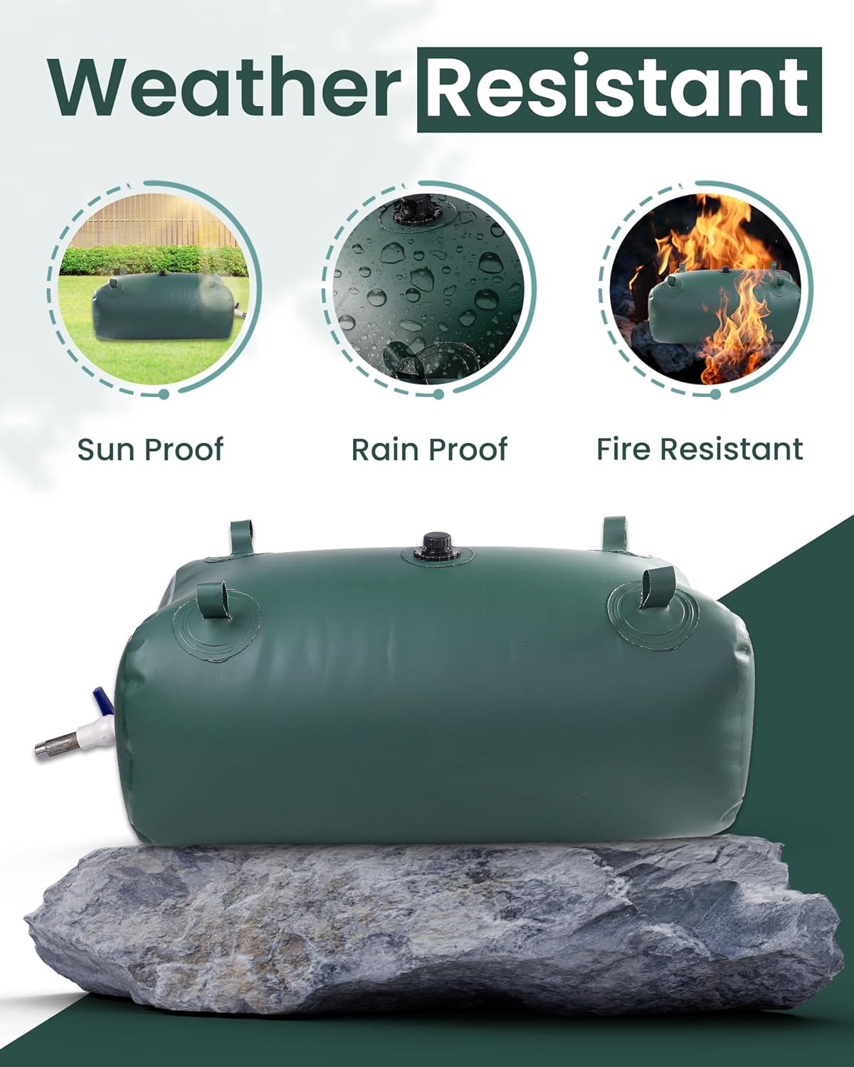 FoundGo Water Storage Bladder Emergency Water Storage Tank, Large Capacity Water Containers, Portable Vinyl Water Storage Barrel for Outdoor/Survival/RV/Garden