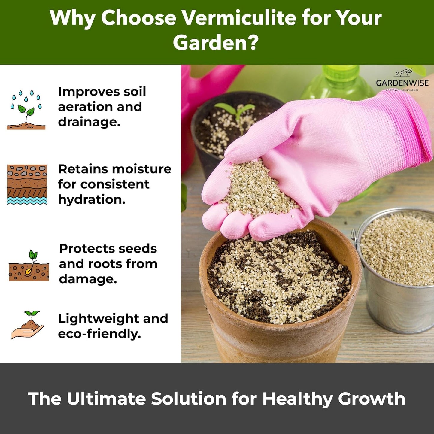 Organic Fine Vermiculite for Indoor Gardening Plants and Mushrooms – Enhances Soil Aeration, Seed Germination, Rooting Cuttings – Small Packages and Bulk (Vermiculite Grade 2 – Fine, 5 qt)