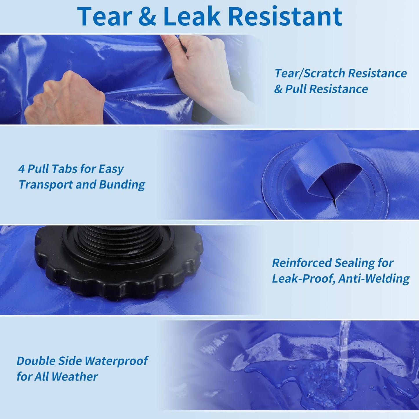 330 L/87.17 gal Water Storage Bladder Container Large Capacity Foldable Portable Water Tank Urgency Water Bladder Soft Water Bag RV Camping Garden Watering Field Irrigation 1000D