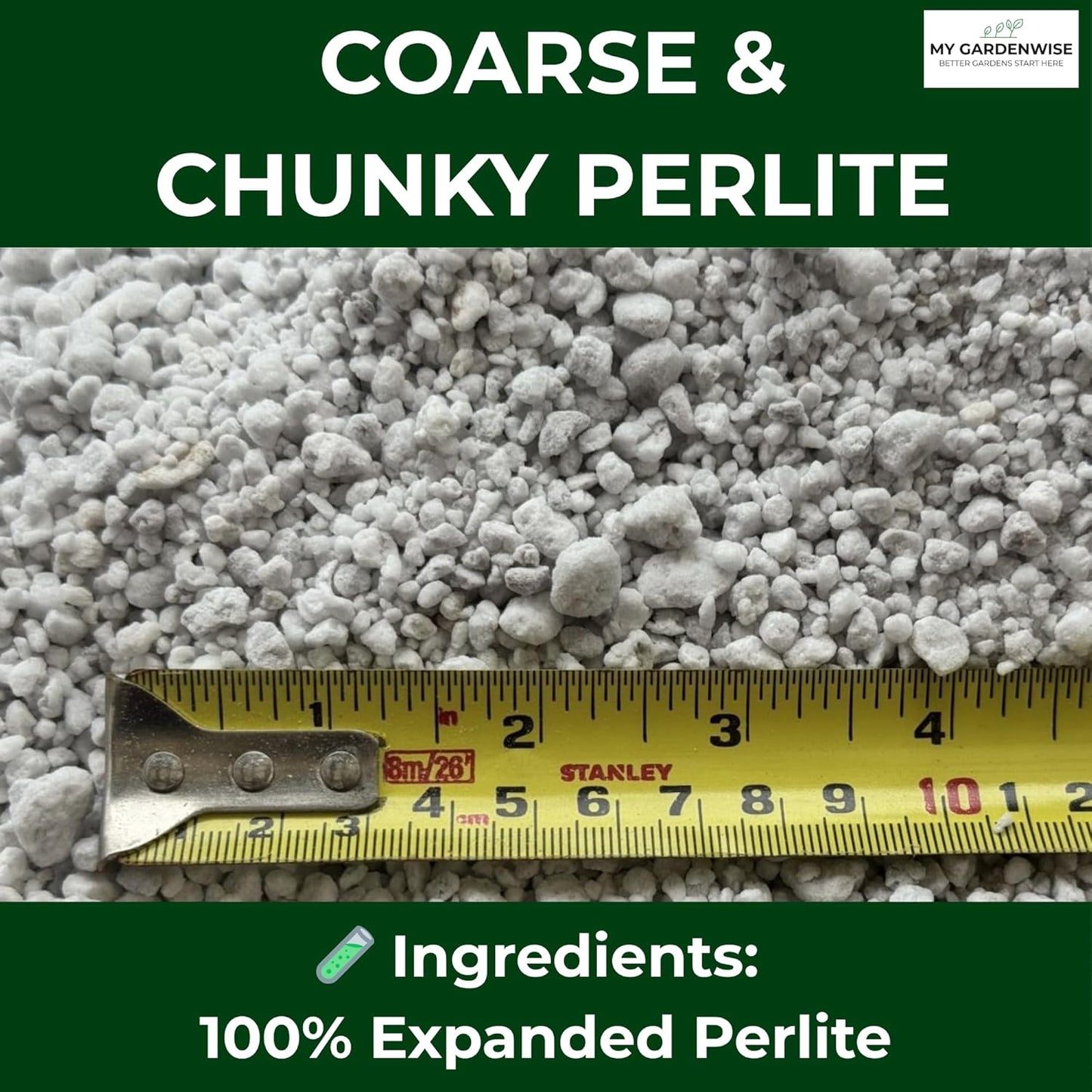 Perlite for Plants, Coarse and Chunky Horticultural Perlite, Organic Perlite for Gardening Indoor & Outdoor, Perlite Bulk Bag, Made in USA (20 quarts)
