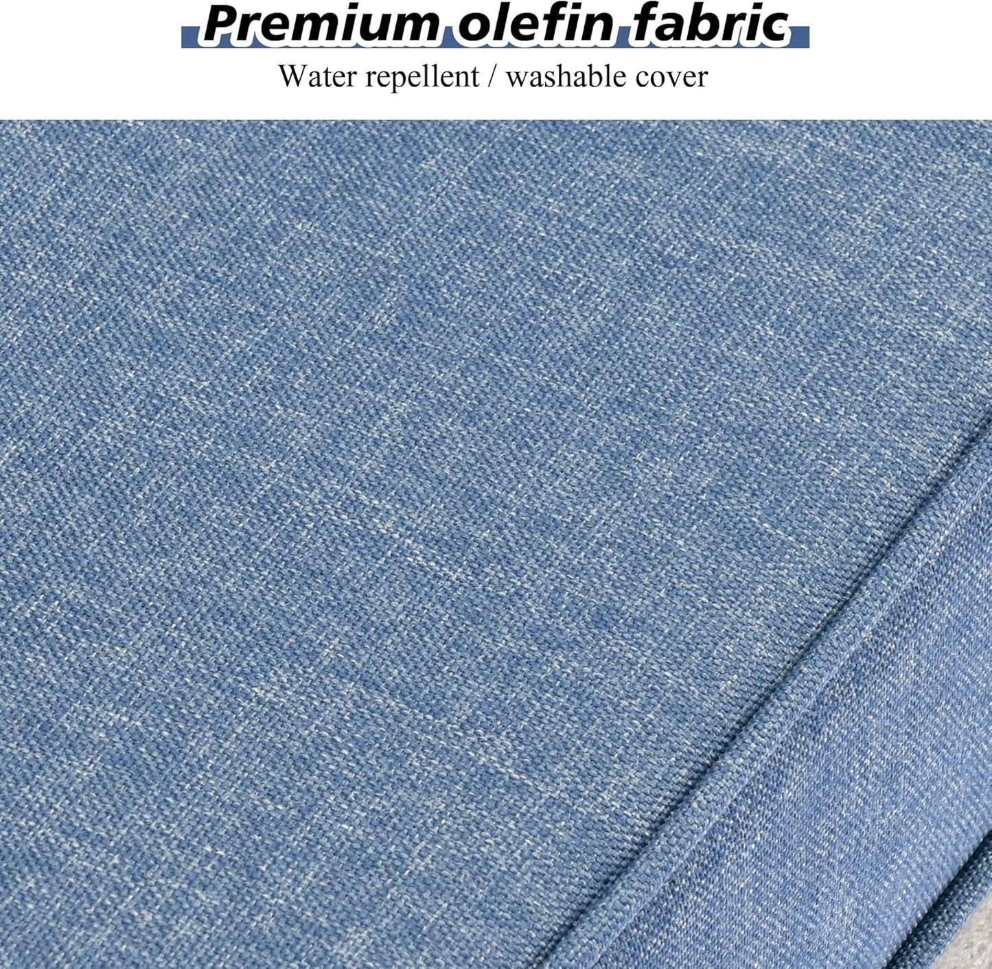 HOOOWOOO 13 Piece Modular Patio Outdoor Sectional Furniture Set with Gas Propane Fire Pit Table,Wicker Conversation Sofa Set,Out Door Couch Set with Wide Arm Outside(Denim Blue)