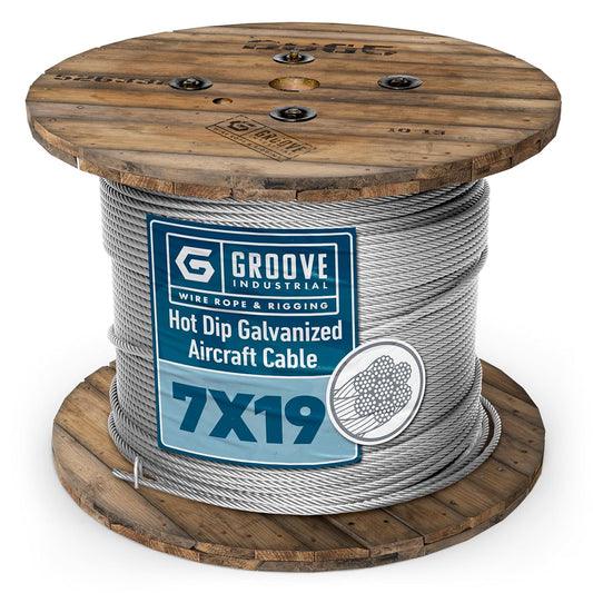 3/8’’ 7x19 Hot Dip Galvanized Aircraft Cable – Steel Wire Rope - 350 Feet